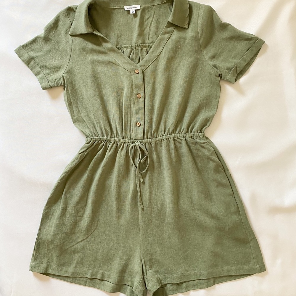 Collared Linen Romper